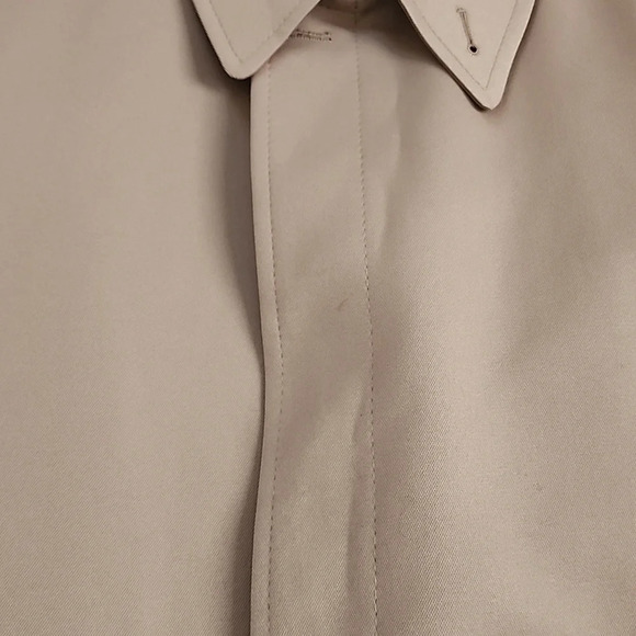 ☂London Fog Vintage 1970s Point Collar Trench Coat Tan Khaki Made in USA 42 Reg - Picture 11 of 16